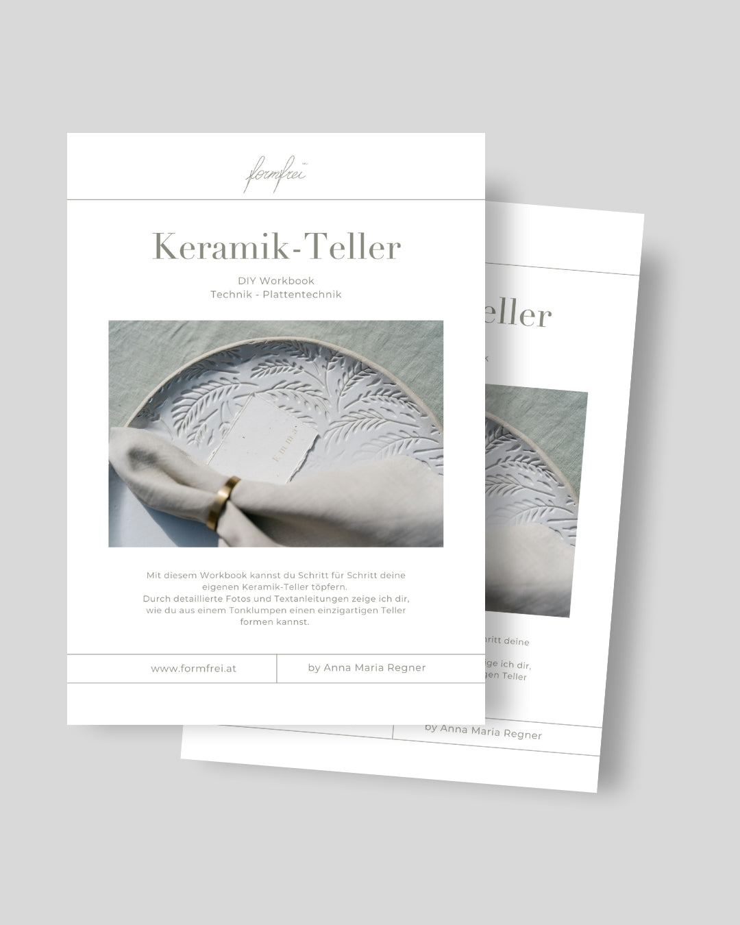 Mockup vom Workbook für Keramik-Teller